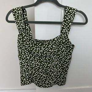 Reformation green and white polka dot tank / top / shirt - size 4